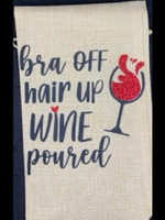 Wine Gift Bags Bra Off -  Hair Up - Wine Poured