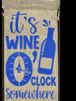 Wine Gift Bags It's Wine O'Clock Somewhere